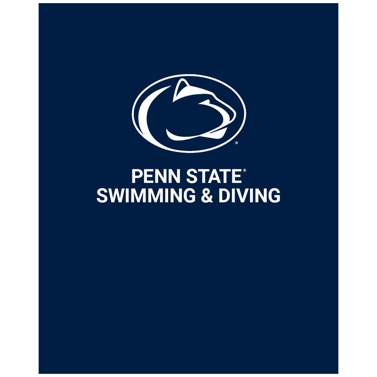 navy folder with Penn State Swimming & Diving below Athletic Logo